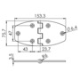 Bisagra trapezoidal de acero inoxidable 153x75x3,6mm