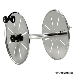 Line drum reel made of polished stainless steel