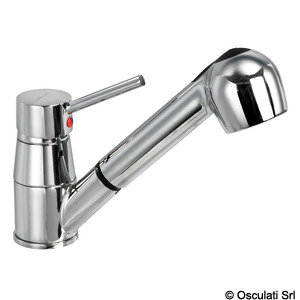 Diana swivelling mixer with ceramic cartridge and removable two-jet shower