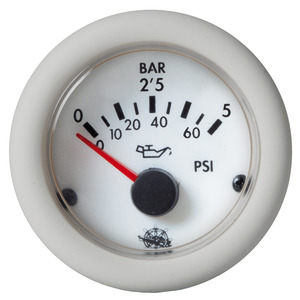 Guardian oil pressure gauge 0-5 bar white 12 V