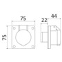 Flush socket/plug w/screw terminals 12/24V