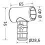 Giunto a T per T top tubo 32 mm