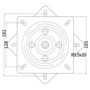 Base girevole frizionata per sedile 165x165 mm