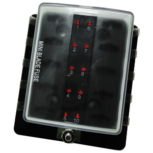 Fuse holder box for small fuses 10 outputs