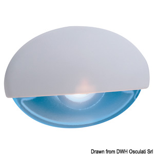 Steeplight blue LED courtesy light white body