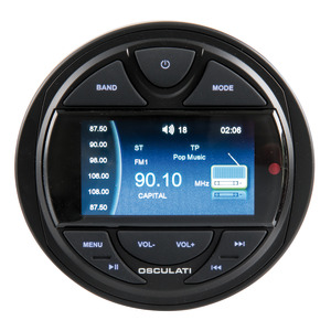 Radio for instrument panel with remote control and DAB antenna