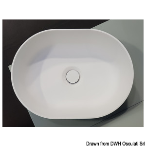Countertop semi-oval sink Ocritech white 350x260 mm