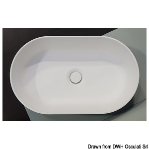 Countertop semi-oval sink Ocritech white 450x260 mm