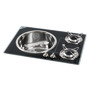 Crystal glass worktop with hobs + Stainless Steel sink title=