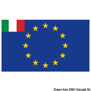 Bandiera Europa + Italia 30 x 45 cm