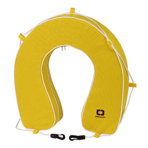 Soft horseshoe lifebuoy yellow PVC accessorized