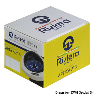 Riviera BA1-2022 brújula blanca, tarjeta frontal negra