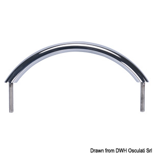 Oval pipe handrail AISI316 external screws 300 mm