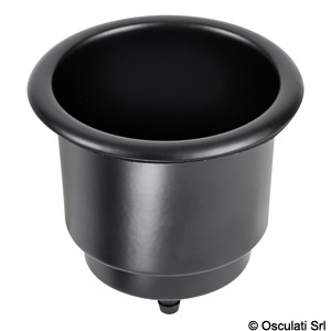 Delux SS black glass holder w/drain hole