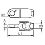 Eye terminals for textile rig